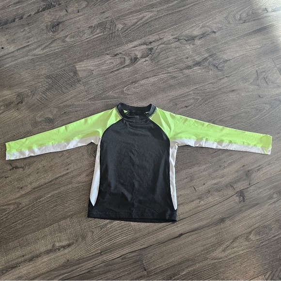 4/5 xs Wonder Nation black green and white rashguard swimshirt Vacation Summer - Picture 6 of 15